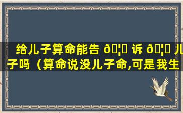 给儿子算命能告 🦉 诉 🦁 儿子吗（算命说没儿子命,可是我生了儿子）